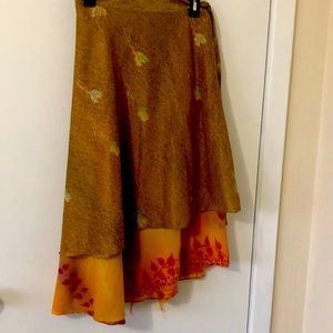 Reversible bohemian wrap skirt